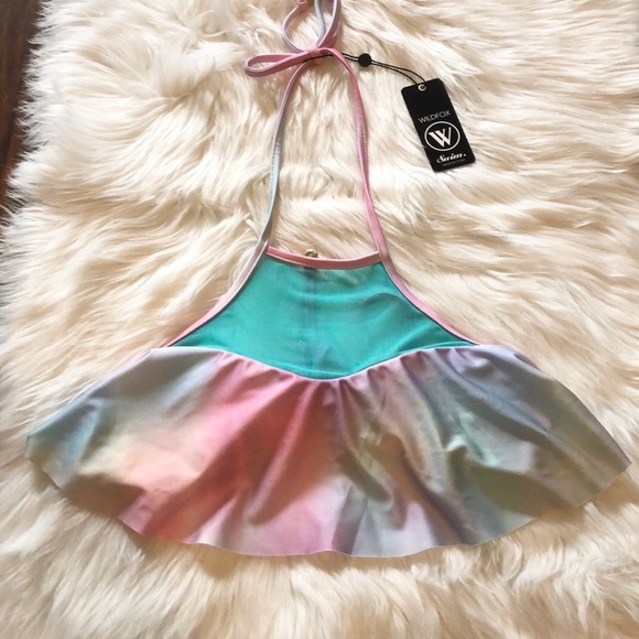 WILDFOX Swim Pastel Tie Dye Halter Bikini Top - Picture 6 of 12